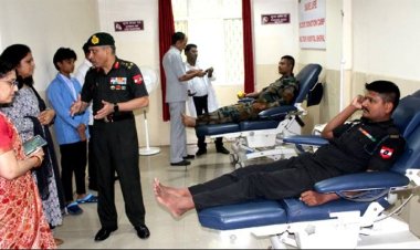 सैन्य अस्पताल में रक्तदान शिविर