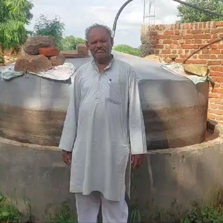 घर पर गोबर गैस से बन रहा खाना:बटियागढ़ के गढ़ोलाखाड़े गांव के किसान ने यूट्यूब से सीखा गैस बनाने का तरीका