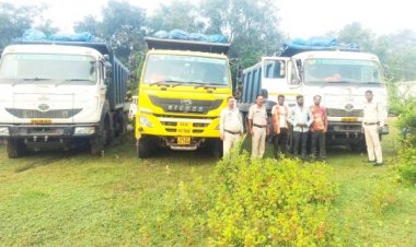 अवैध रेत खुदाई-परिवहन, 8 हाईवा, 5 ट्रैक्टर व 2 ट्रॉली ज़ब्त