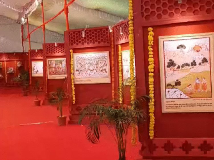रवींद्र भवन में श्रीराम के 36 गुणों का चित्र कथन:भारत के विभिन्न कलाकारों ने अलग-अलग शैलियों में किया वर्णन