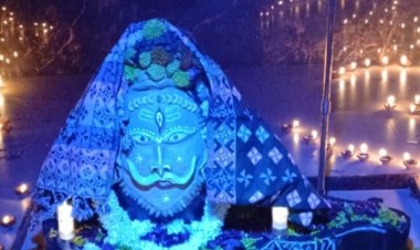 आर्द्रा नक्षत्र के अवसर पर विशेष शृंगार:इंदौर के न्याय नगर में भगवान शिव का ज्योति स्वरूप लिंगम् प्राकट्य उत्सव मनाया