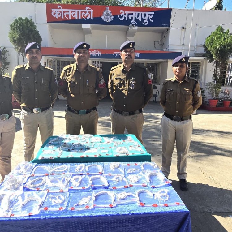 अनूपपुर: चोरी गए 3 लाख के जेवरात बरामद:सोनार दंपती समेत 3 गिरफ्तार; पुलिस ने छह महीने बाद पकड़े आरोपी