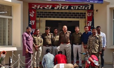 ट्रक कटिंग और मोटर चोरी के दो आरोपी गिरफ्तार:राजगढ़ पुलिस ने 90 हजार का सामान बरामद किया; कलेक्ट्रेट से की थी चोरी